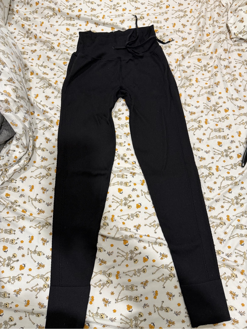 PINK Victoria's Secret Black Ribbed High-Waist Leggings